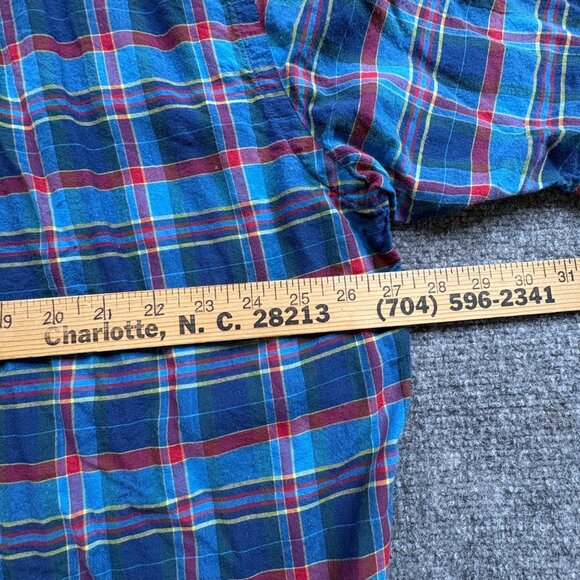 Ralph‎ Lauren Shirt Mens XL Blue Plaid Blake Button Short Sleeve Preppy - Picture 9 of 10